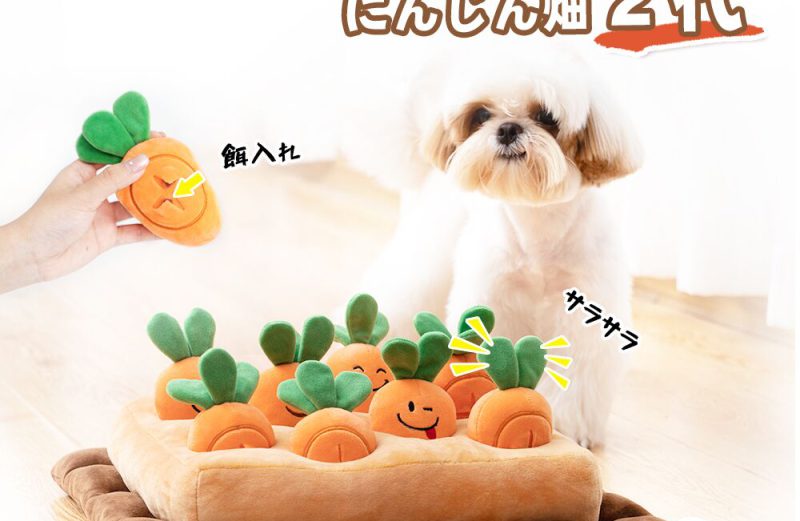 【大感謝祭セール！800円クーポンで3,180円】ペット おもちゃ 犬 にんじん畑 2代 ノーズワーク 犬 おもちゃ 知育玩具 ペット プレゼント 犬用品 犬用おもちゃ ペット 用品 マット ペット プレゼント 噛むおもちゃ ストレス解消 ペット 遊び 人参 猫